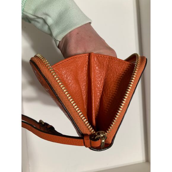 MICHAEL KORS, ORANGE LEATHER SIGNATURE WOMENS LARGE WALLET - Picture 11 of 15